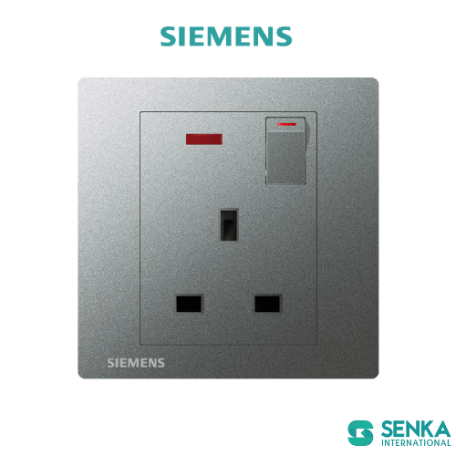 Ổ cắm BS 13A có công tắc có neon Relfa Siemens