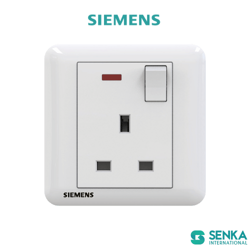 Ổ cắm chuẩn BS + công tắc có neon Seata Siemens