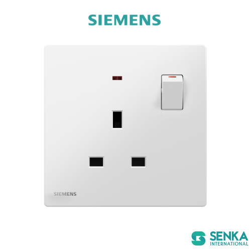 Ổ cắm 13A đơn có công tắc đơn và đèn báo Peleus Siemens