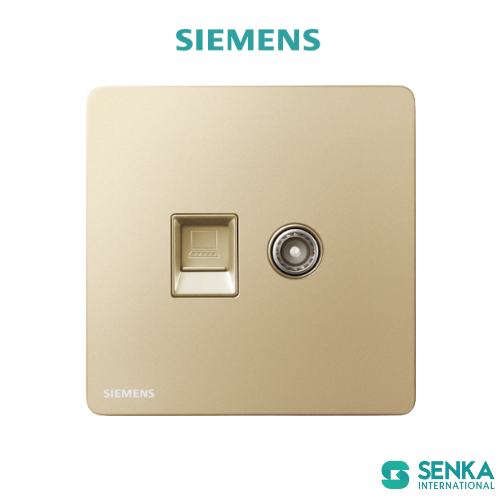 Ổ cắm Tivi + mạng CAT6 Incendo Siemens