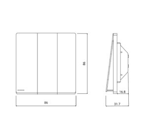 Công tắc ba 1 chiều có đèn LED Siemens Arina