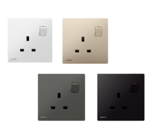 Ổ cắm đơn có công tắc 13A kèm đèn báo LED, công tắc lớn